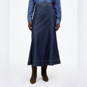 Madewell Denim Midi Circle Skirt in Avonmore Wash, Size 32